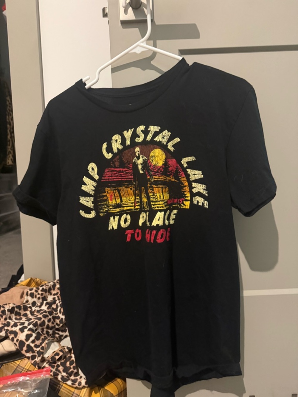 Black 'Camp Crystal Lake' Short Sleeve Graphic Tee